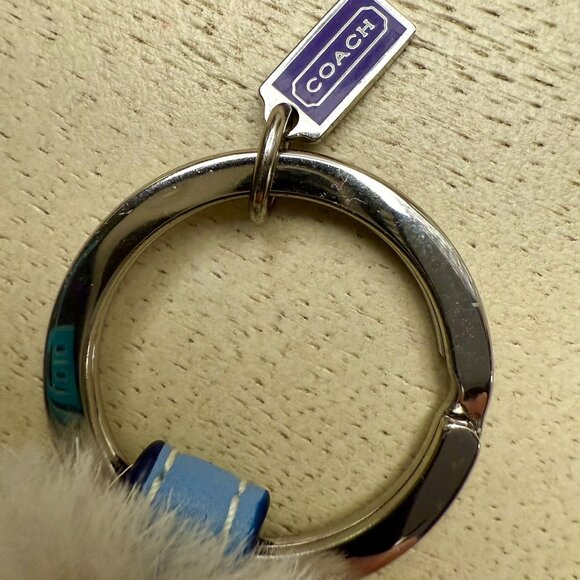Coach HTF Alaska Native Girl Key Fob - Mink Fur, Leather, Y2K, Silver Hardware - Picture 5 of 6